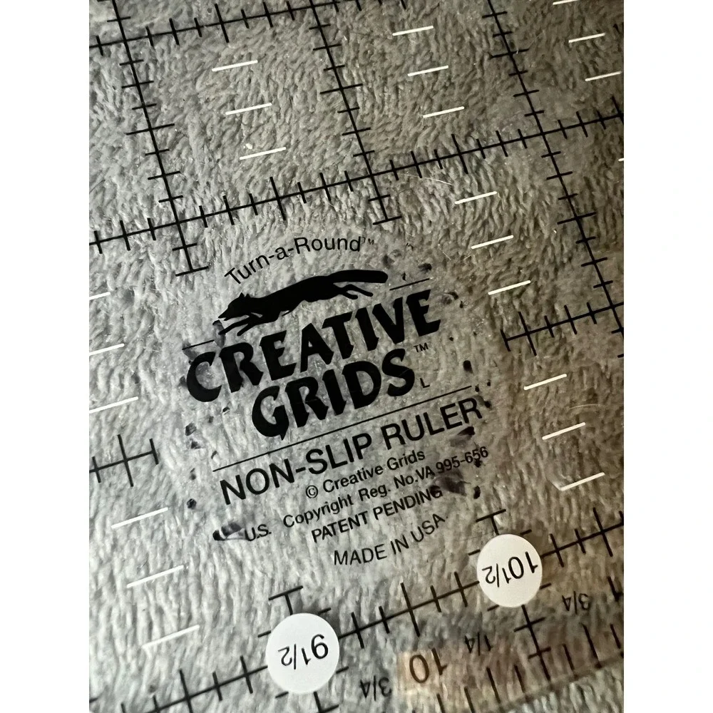Creative Grids 12.5 Inch Square Non-Slip Quilting Ruler Turn-a-Round USA Made